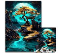 Golden Path to The Moon1000 Piece Jigsaw Puzzles for Adults Challenging Puzzles Ideal for Lover Perfect Christmas New Year Valentine's Gift 1000 PCS(75x50cm)