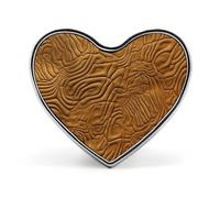 Golden Pattern Badges Heart with Button Design, Personalized Picture Pin Brooches, Heart Badge Holders for Decorate Hat Shirt Clothing Bag Accessories