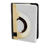 Golden pattern Passport Holder5.5 in - Genuine leather, unisex - Folding passport holder
