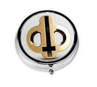 Golden Pattern Round Mini Pill Box, 3 Compartment Pill Box, Portable Pill Box, can be Put into Wallet, Pocket, Light and Convenient