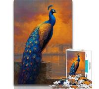Golden Peacock Jigsaw Puzzles 1000 Pieces for Adults Teens,Help The Brain Exercise Addictive Toys to Cultivate Patience Parent-child Interaction 38x26cm