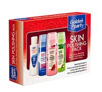 Golden Pearl 4Pcs Skin Polishing Pack low Skin Shiner Cream Lotion Powder Home Facial Glowing Whitening Brightening Face Poslish Set Gift Christmas Birthday Present