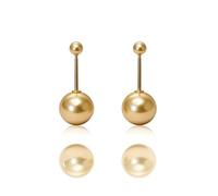 Golden Pearl Drop Earrings with Dual Bead Design for Elegant Everyday Wear