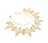 Golden Pearl Halo Headpiece Alloy Headband for Evening Parties