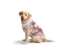 Golden Pearl Sapphire Love Flower Print Breathable Dog Clothes Dog Shirts