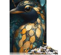 Golden Penguin Art Jigsaw Puzzles Puzzles for Adults Kids. 1000 Piece Impossible Challenge Toy Educational Game Home Decoration for Educational Games Gifts 1000pcs (75x50cm)