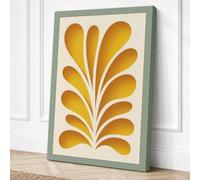 Golden Petals Botanical Canvas Wall Art Print 24x16 Inch (61 x 41 cm)