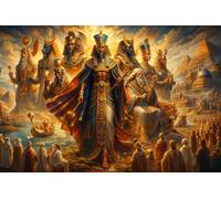 Golden Pharaoh Dynasty 1000 Piece Jigsaw Puzzle,Stress Relief,Premium Cardboard,Whimsical Challenge Egypt,Educational Toy,Home Wall Decor,Gift Idea,Adults & Kids 14+ 38x26cm