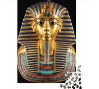 Golden Pharaoh Mask Puzzle for Adults & Kids: Tutankhamun's Golden Mask 1000Pc Educational Games for Wall Decor 38x26cm/1000pcs