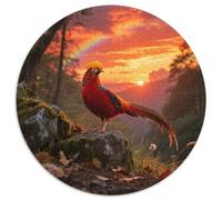 Golden Pheasant 1000 Piece Round Puzzle Creative Brain Challenge All Generations Cognitive Growth Entertainment Bird Fun for Holidays Family Events 1000pcs (67.5x67.5cm)