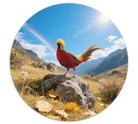 Golden Pheasant 1000 Piece Round Puzzle Gentle Flow Elderly Safe Engagement Activity Bird Retirement Gift Calming Art 1000pcs (67.5x67.5cm)