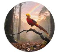 Golden Pheasant 1000 Piece Round Puzzle Gentle Flow Elderly Safe Engagement Activity Bird Retirement Gift Calming Art 1000pcs (67.5x67.5cm)