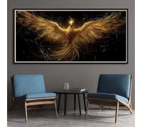 Golden Phoenix Diamond Art Kits Adults, DIY 5D Large Diamond Painting Bird Full Square Drill Crystal Art Kits 39.4x78.7 Inch, Embroidery Cross Stitch Canvas Painting by Numbers for Home Decor (SQ649)