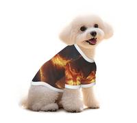 Golden Phoenix Print Dog Clothes Soft Cotton Dog T Shirt for Small, Medium and Large Dogs for Daily Wear