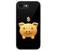Golden Piggy Banker Printed Glass Phone Case Personalised Protective Cover Compatible with iPhone 16 Series