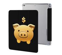 Golden Piggy Banker Printed Tablet Case Compatible with iPad Series Hard Translucent Back Protective Cover