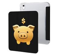 Golden Piggy Banker Printed Tablet Case Compatible with iPad Series Hard Translucent Back Protective Cover