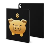 Golden Piggy Banker Printed Tablet Cases Compatible with iPad Series Pencil Holder Slim Trifold Stand Protective Cover