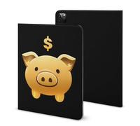 Golden Piggy Banker Printed Tablet Cases Compatible with iPad Series Pencil Holder Slim Trifold Stand Protective Cover