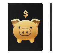 Golden Piggy Banker Printed Tablet Cases Compatible with iPad Series Pencil Holder Slim Trifold Stand Protective Cover