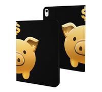 Golden Piggy Banker Printed Tablet Cases Compatible with iPad Series Slim Trifold Stand Protective Cover