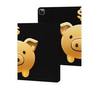 Golden Piggy Banker Printed Tablet Cases Compatible with iPad Series Slim Trifold Stand Protective Cover