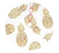 Golden Pineapple Background Print Christmas Decoration Tree Skirt - Full-Print for Holidays/Christmas/Halloween/New Year,Floor Protection