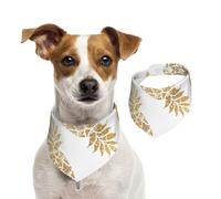 Golden Pineapple Background Print Christmas Pet Scarf Wear Gift Accessory For Holiday Special Parties Occasions