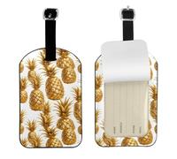 Golden Pineapple Background Print Elegant Tag Stylish Tag Luggage Tag 4.3 X 2.76 Inch for Suitcases Travel Bags