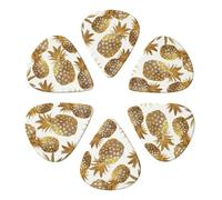 Golden Pineapple Background Printed Guitar Picks Plectrum,Guitar accessories,6pcs 0.46mm