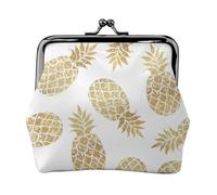Golden Pineapple Background Printing Small Coin Purse, Lightweight Travel Wallet for Sightseeing Tours and Shopping Sprees