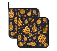 Golden Pineapple Large Pot Holders Oven Mitts Set Heat Resistant Pot Holders Square Pot Holder Hot Pads8 In