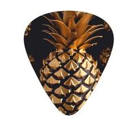 Golden Pineapple Printed Guitar Picks 12-Piece Set - Comfortable, Versatile Plectrum for All Guitar Styles & Players