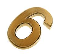 Golden Plastic Self-Adhesive Door Number Sign Plaque Sticky Numeric Digit Number 6