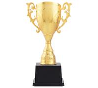 Golden Plastic Winner Trophies, 17cm, With Handles Base,Personal Award Trophy for Performances, Competitions and Party Gifts, Put a Smile on Your Little Winners Face and Make any Event a Memorable One