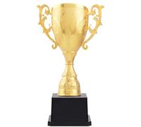 Golden Plastic Winner Trophies, 21cm, With Handles Base,Personal Award Trophy for Performances, Competitions and Party Gifts, Put a Smile on Your Little Winners Face and Make any Event a Memorable One