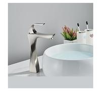 Golden Polished High Basin Faucet Waterfall Bathroom Hot Cold Water Mixer Tap Single Lever Black Mixer Tap for Bathroom(Gold A)
