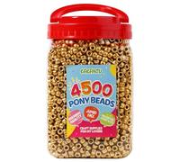Golden Pony Beads for Bracelet Making 4500pcs Plastic Beads Bulk for Hair Braiding DIY Crafts Kandi Jewelry Key Chains and Ornaments Decorations Boxed