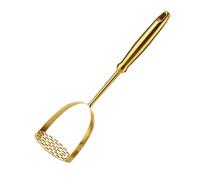 Golden Potato Masher Heavy Duty Stainless Steel Integrated Masher Kitchen Tool Potatoe Avocado Sweet Potato Beans Avocado Fruit Vegetables Dishwasher Safe
