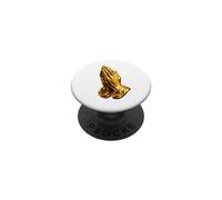 Golden Praying Hands Religious Prayer Faith Artwork Icon PopSockets Adhesive PopGrip