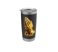 Golden Praying Hands Religious Prayer Faith Artwork Icon Stainless Steel Insulated Tumbler