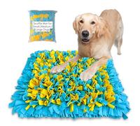 Golden Pup Enrichment Pet Snuffle Mat for Dogs, Interactive Dog Toys for Boredom, Slow Eating & Smell Training, 24 x 20 inch, Blue, Yellow