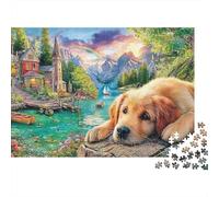 Golden Puppy Scene 1000 Piece Jigsaw Puzzle Highly Playable Puzzle Educational & Challenging for Kids & Adults 70x50cm/1000pcs