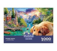 Golden Puppy SceneSpectacular 1000-Piece Jigsaw Puzzles for Adults Showcasing The Spectrum of Impossible-to-Difficult Challenging Puzzle Games - These Spectacular Jigsaw Puzzles Engage Adults And Kid
