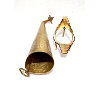 Golden Pure Brass Gaumukhi Shringi or Shrangi with a Complete rudrabhishek Size12 to 14 Inch Approx Shankh Stand for Pooja & Vamavarti Brings Prosperity, Happiness, Good Health & Wealth