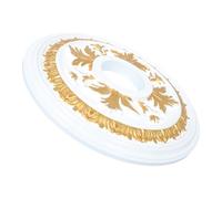 Golden PVC Rosette Ceiling Medallion for Fan Lights, 39.5cm | Openwork Victorian French Style, Gypsum Board or Cement Surfaces, Living and Dining Areas, 15.55in Size