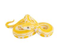 Golden Python Toy Rubber Elastic Snake Doll Lifelike Reptile Statue Rainforest Toy Golden Python Can Repel Birds Fake Model Halloween Decoration Garden Props (Gold)