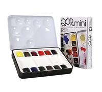 GOLDEN QoR Watercolor, Mini Half Pan Set of 12 colors (7000015-0)