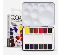 GOLDEN QoR Watercolor, Mini Half Pan Set of 12 colors (7000015-0)
