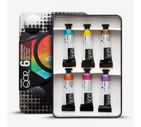 Golden : Qor : Watercolour Paint : Introductory Set of 6 High Chroma Colours : 5ml Tubes